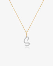Load image into Gallery viewer, Cursive Letter Pavé Diamond Necklace by Aurelie Gi — alternate angle
