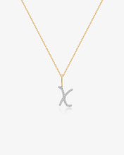 Load image into Gallery viewer, Cursive Letter Pavé Diamond Necklace by Aurelie Gi — alternate angle
