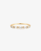 Load image into Gallery viewer, LUNA | Baguette and Round White Sapphire Band Ring by Aurelie Gi

