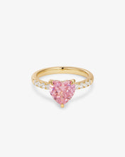 Load image into Gallery viewer, Pink Padparadscha Heart &amp; Lab Grown Diamond Ring #7 by Aurelie Gi
