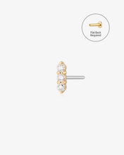 Load image into Gallery viewer, AGNES | Triple Diamond Threadless Flatback Earring by Aurelie Gi
