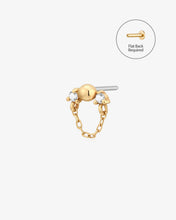 Load image into Gallery viewer, RIPLEY | Lab Grown Diamond Drop Chain Threadless Flatback Earring by Aurelie Gi
