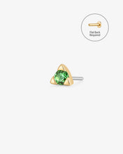Load image into Gallery viewer, PAZ | Tsavorite Pyramid Threadless Flatback Earring by Aurelie Gi
