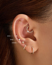 Load image into Gallery viewer, ASHLEY | Beaded Lab Grown Diamond Threadless Flatback Earring by Aurelie Gi — detail view
