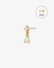 Load image into Gallery viewer, KAITLYN | Opal and Lab Grown Diamond Threadless Flatback Earring by Aurelie Gi
