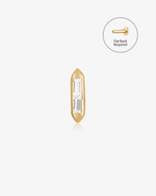 Load image into Gallery viewer, SYDNEY | Baguette White Sapphire Threadless Flatback Earring by Aurelie Gi
