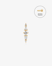 Load image into Gallery viewer, SAVANNAH | White Sapphire Threadless Flatback Earring by Aurelie Gi
