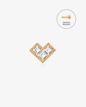 Load image into Gallery viewer, GENEVA | Triple White Sapphire Threadless Flatback Earring by Aurelie Gi
