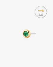 Load image into Gallery viewer, SHALOM | Lab Grown Emerald Threadless Flatback Earring by Aurelie Gi
