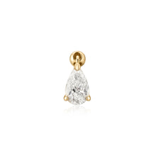 Load image into Gallery viewer, ARABELLA | Pear Lab Grown Diamond Dangle Threadless Flatback Earring by Aurelie Gi — on model
