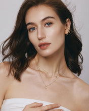 Load image into Gallery viewer, CORDELIA | Half Bezel Pavé Lab Grown Diamond Necklace by Aurelie Gi — on model
