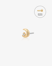 Load image into Gallery viewer, LIORA | Half Moon Lab Grown Diamond Threadless Flatback Earring by Aurelie Gi
