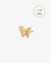 Load image into Gallery viewer, MARIPOSA | Lab Grown Diamond Accent Butterfly Threadless Flatback Earring by Aurelie Gi
