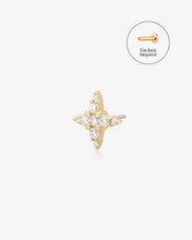 Load image into Gallery viewer, ODESSA | Lab Grown Diamond 4-Point Star Threadless Flatback Earring by Aurelie Gi
