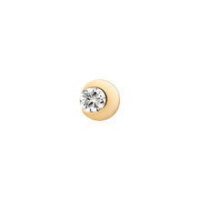Load image into Gallery viewer, ZINNIA | Bezel Half Moon Lab Grown Diamond Threadless Flatback Earring by Aurelie Gi — on model
