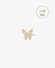 Load image into Gallery viewer, BELLATRIX | Lab Grown Diamond Butterfly Threadless Flatback Earring by Aurelie Gi
