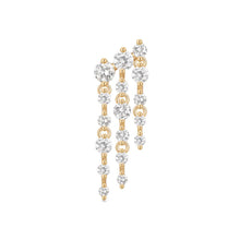 Load image into Gallery viewer, OSUPA | 3-Row Dangling Lab Grown Diamonds Threadless Flatback Earring by Aurelie Gi — alternate angle

