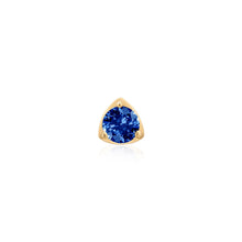 Load image into Gallery viewer, INDIGO | Lab Grown Sapphire Threadless Flatback Earring by Aurelie Gi — on model
