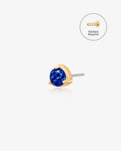 Load image into Gallery viewer, INDIGO | Lab Grown Sapphire Threadless Flatback Earring by Aurelie Gi
