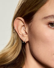 Load image into Gallery viewer, Moonstone &amp; White Sapphire Dangle Flatback Stud by Aurelie Gi — detail view
