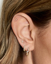 Load image into Gallery viewer, CARLY | Single Mini Diamond Huggie Hoop by Aurelie Gi — alternate angle
