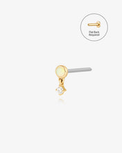 Load image into Gallery viewer, Bezel Opal &amp; Diamond Dangle Threadless End by Aurelie Gi
