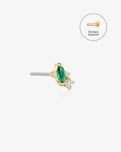 Load image into Gallery viewer, Lab Grown Emerald &amp; Diamond Threadless End by Aurelie Gi
