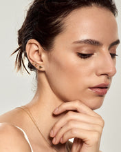 Load image into Gallery viewer, Faceted Triangle Threadless End by Aurelie Gi — on model

