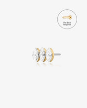 Load image into Gallery viewer, Triple Marquise Lab-Grown Diamond Threadless End by Aurelie Gi
