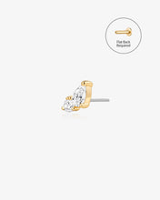Load image into Gallery viewer, Pear and Round Lab-Grown Diamond Threadless End by Aurelie Gi

