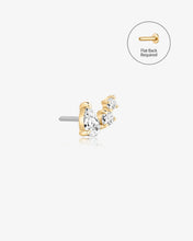 Load image into Gallery viewer, Curved Pear &amp; Round Lab-Grown Diamond Threadless End by Aurelie Gi
