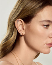 Load image into Gallery viewer, Zig-Zag Lab-Grown Diamond Huggie Hoop by Aurelie Gi — on model

