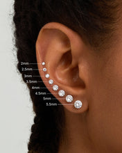 Load image into Gallery viewer, Round Lab Grown Diamond Flatback Stud by Aurelie Gi — detail view
