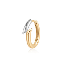 Load image into Gallery viewer, DICARRO | Two-Tone Geometric Huggie Earring by Aurelie Gi — alternate angle
