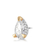 Load image into Gallery viewer, IGGY | Pear Lab Grown Diamond Threaded Flatback by Aurelie Gi — alternate angle
