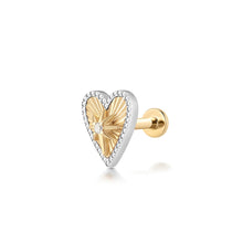 Load image into Gallery viewer, PETUNIA | Lab Grown Diamond Fluted Heart Threaded Flatback by Aurelie Gi — alternate angle
