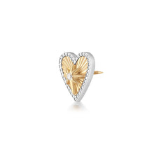 Load image into Gallery viewer, PETUNIA | Lab Grown Diamond Fluted Heart Threaded Flatback by Aurelie Gi — alternate angle
