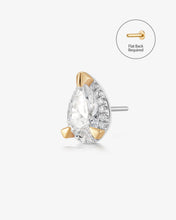 Load image into Gallery viewer, IGGY | Pear Lab Grown Diamond Threadless Flatback Earring by Aurelie Gi
