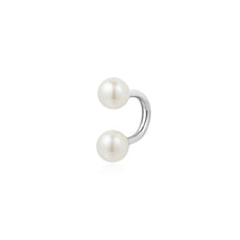 Load image into Gallery viewer, SADIE | Pearl Barbell Ring by Aurelie Gi — alternate angle

