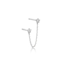 Load image into Gallery viewer, ESTELLE | Double Diamond Chain Drop Earring by Aurelie Gi — alternate angle
