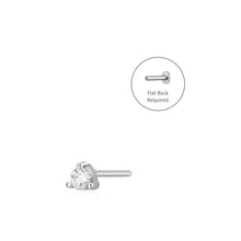 Load image into Gallery viewer, UNA | Single Diamond Mini Threadless Flatback Earring by Aurelie Gi — on model
