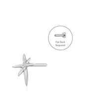 Load image into Gallery viewer, STAR | Single Diamond Starburst Threadless Flatback Earring by Aurelie Gi — on model
