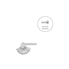 Load image into Gallery viewer, KATE | Single Diamond Fan Threadless Flatback Earring by Aurelie Gi — on model
