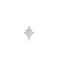 Load image into Gallery viewer, AMY | Single Diamond Threadless Flatback Earring by Aurelie Gi — alternate angle
