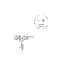 Load image into Gallery viewer, DIANA | Dangling Diamond Threadless Flatback Earring by Aurelie Gi — on model
