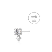 Load image into Gallery viewer, April Birthstone | Diamond Threadless Flatback Earring by Aurelie Gi — on model
