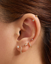 Load image into Gallery viewer, REESE | Lab Grown Diamond Threadless Flatback Earring by Aurelie Gi — on model
