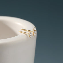 Load image into Gallery viewer, AVERY | Double Diamond Single Stud by Aurelie Gi — on model
