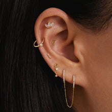 Load image into Gallery viewer, TATUM | Lab Grown Diamond Drop Threadless Flatback Earring by Aurelie Gi — detail view
