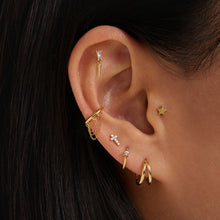 Load image into Gallery viewer, PEYTON | White Sapphire Threadless Flatback Earring by Aurelie Gi — detail view
